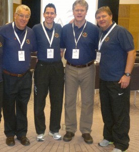 Neil with SST Chairman Graham Smith, England Senior Physiotherapist Gary Lewin and Mr Dave Jones